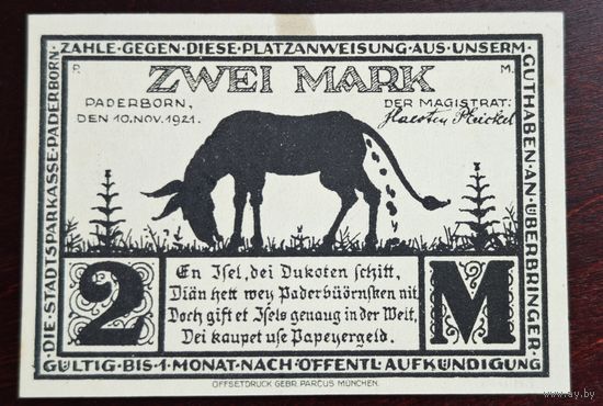 1921 год Германия 2 марки