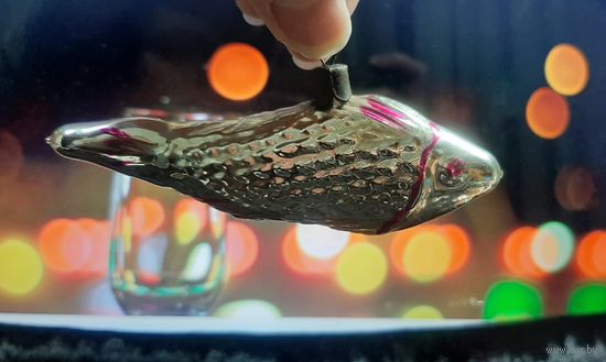 Ёлочная игрушка СССР Рыбка селёдка в отличном состоянии