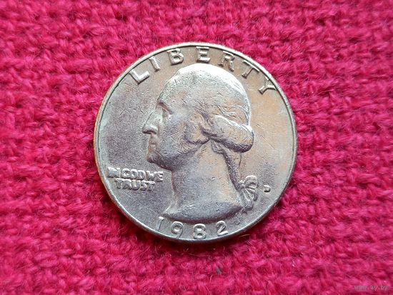 США 25 центов квотер 1982 г. D