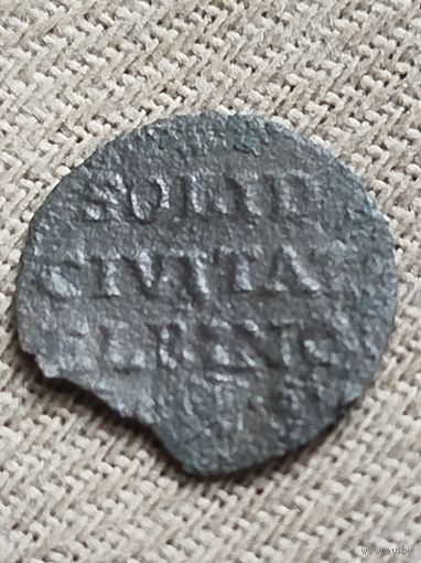 Распродажа - Солид шеляг 1763 года Август III, Эльблонг, Польша, R2 Копицкий 7168, РЕДКИЙ!