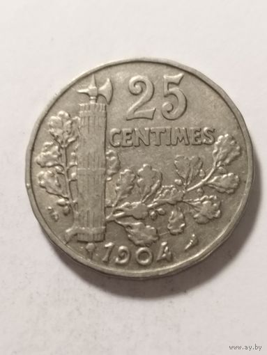 Франция 25 сантим 1904