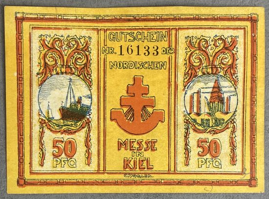 Нотгельд 50 пфеннигов 1921 год. Киль,. Веймарская республика
