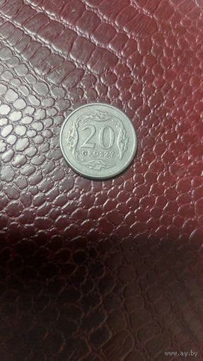 Монета 20 грошей 1991г. Польша. Неплохая!