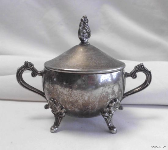 Сахарница с крышкой Серебрение Германия 02