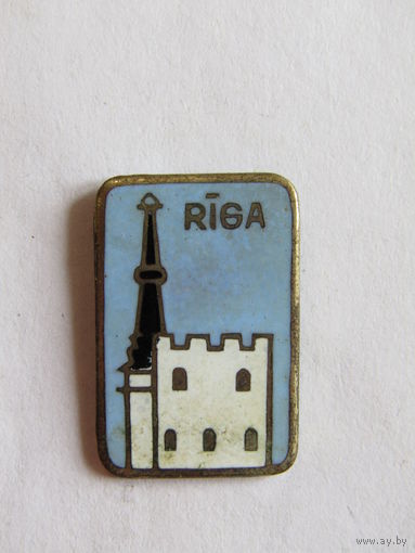 Значок. Знак. Тяжелый фрачник. "Рига". "Riga". СССР. м