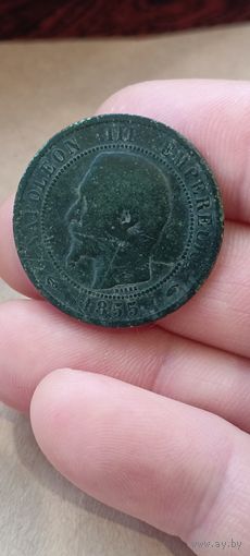 5 сантимов Франция 1855 года.