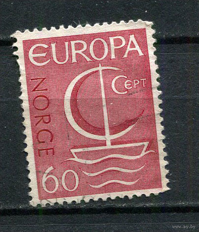 Норвегия - 1966 - Европа (C.E.P.T.) - Корабль 60 О - [Mi.547] - 1 марка. Гашеная.  (Лот 33HE)-T41P2