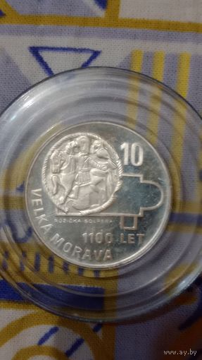 Чехословакия 10 крон 1966 в пруфе редкая Великая Моравия