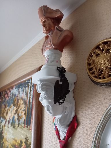 - Бюст Наполеон-Бонапарт I с пьедесталом + Подвес Бронза Гвардии Наполеона для стакана под флаг и малого барабана