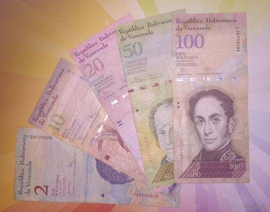 Венесуэла набор 2.10.20.50.100 боливар