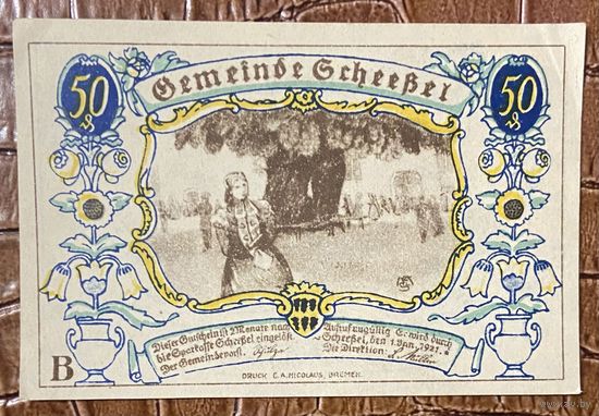 Нодгельд 50 пфеннигов 1921 год. Шессель. Веймарская республика