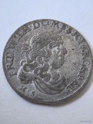 6 грошей 1680 год. Пруссия, Фридрих Вильгельм I Бранденбургский.
