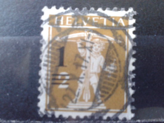 Швейцария 1915 Стандарт, Надпечатка 1с на 2с
