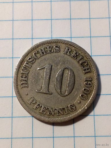 10 пфеннигов Германия 1900 год