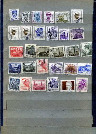 ПОЛЬША, сборный лот по    30 марок по 5  шт