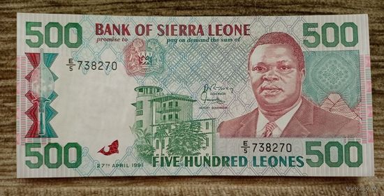 Werty71 Сьерра-Леоне 500 леоне 1991 UNC банкнота