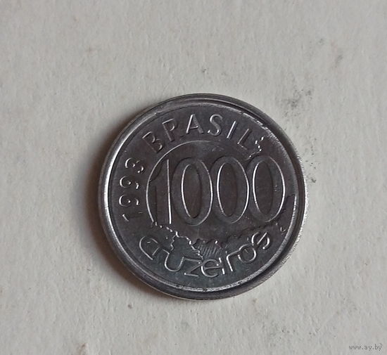 Бразилия 1000 крузейрос 1993 год рыба скалярия