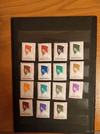1965 Индонезия полная серия диктатор Сухарно чистые клей MNH** (5-4)
