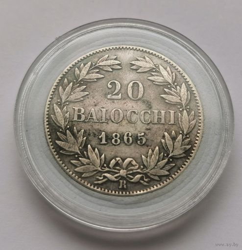 34. 20 байокко 1865 г. Исчезнувшие страны. Папская область