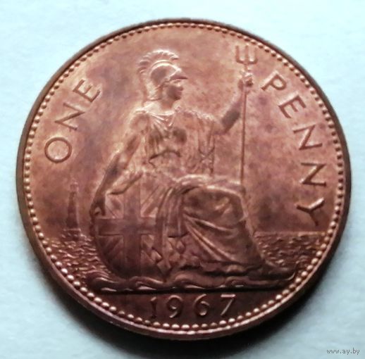1 пенни 1967 Великобритания
