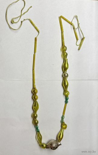 Старинные елочные бусы стеклярус К.5