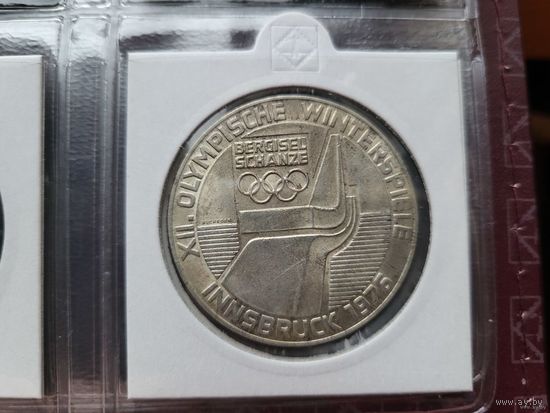 100 шиллингов 1976 Серебро 24 грамм 640 пробы 0,494 унции! Австрия XII зимние Олимпийские Игры, Инсбрук (Щит - Вена) 1976! ВОЗМОЖЕН ОБМЕН!