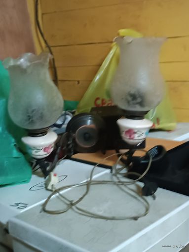 Бра двух рожковая советская настенная хрусталь винтаж СССР