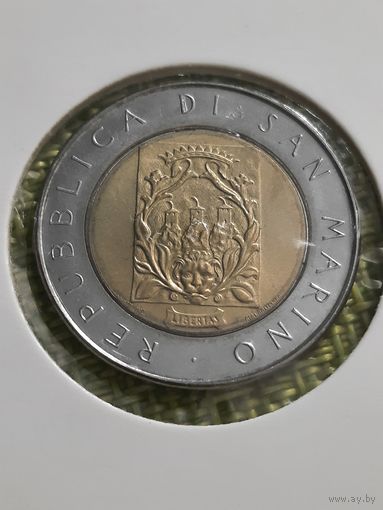 500 лир 1988г., Сан-Марино. "Укрепления Сан-Марино"