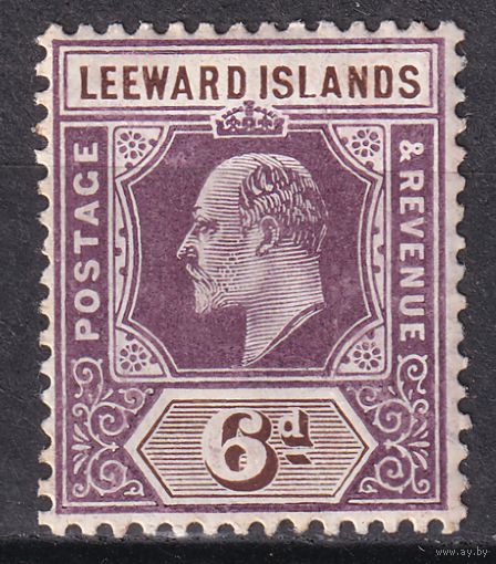 15.BrK. Великобритания. Колонии. Подветренные острова. Эдуард VII. Стандарт. 6P. 1905 г. Mi.#34.