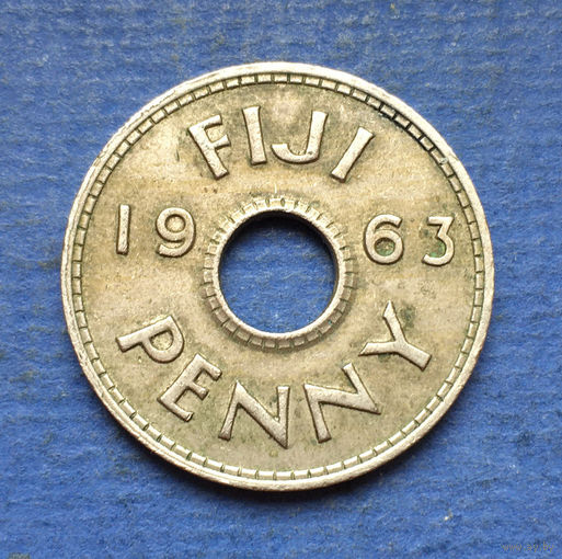 Фиджи Британская колония 1 пенни 1963 тираж 432.000