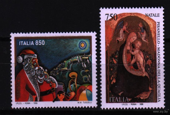 1996 ИТАЛИЯ Христианство Живопись Рождество 2х-марки**