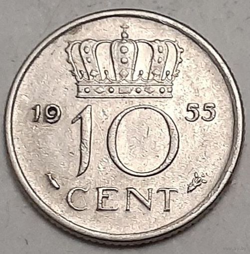 Нидерланды 10 центов, 1955