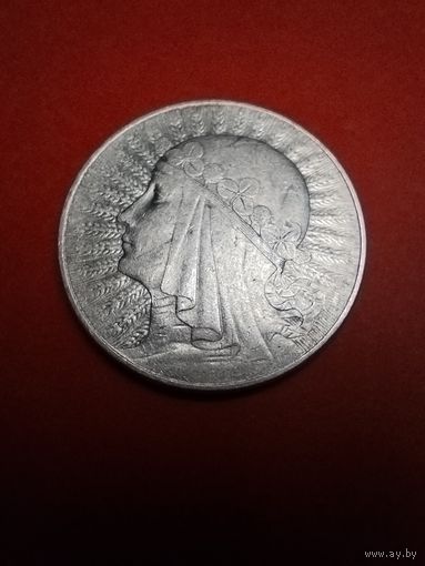 10 Злотых 1932. Польша. Ядвига. Серебро. С рубля (12) Прекрасный.