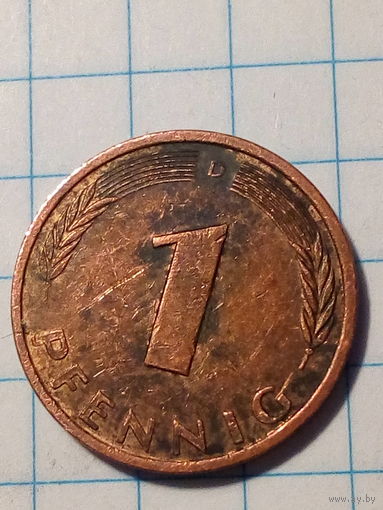 1 пфенниг Германия 1990 D