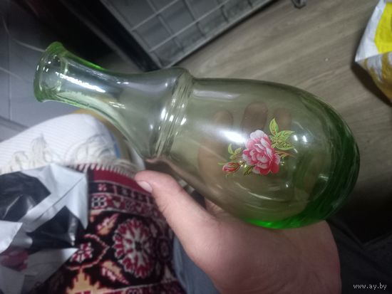 Графин, штоф зелёное стекло ссср