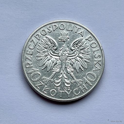 Монета СЕРЕБРО Польша 10 злотых 1932 год Ядвига ОТЛИЧНЫЕ