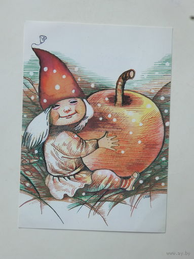 Раудсепп новогодняя открытка 1989    10х15  см