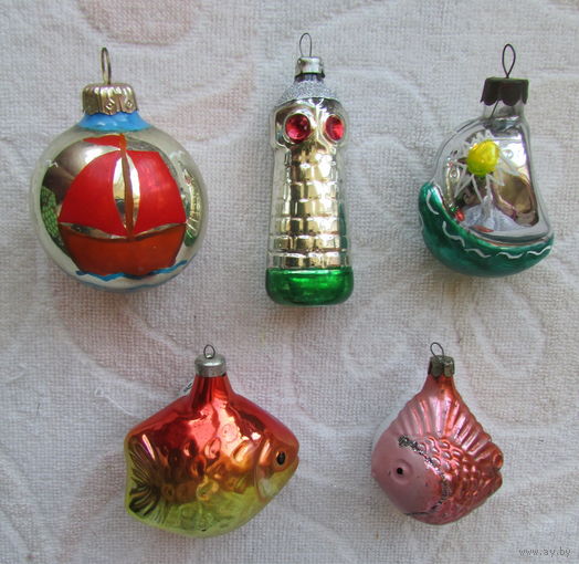 Елочные игрушки на тему "Море". Цена за лот