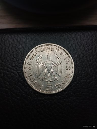 5 марок 1935 (А). Хорошие. Серебро 0,900. С рубля,без мц!