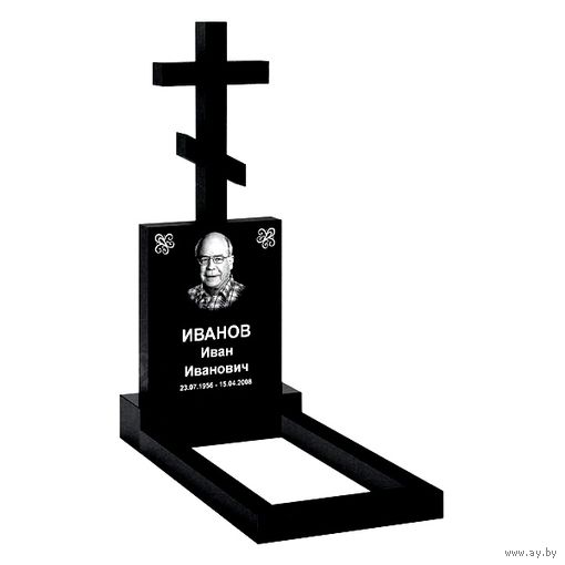 Памятник из гранита вертикальный крест К-1 от 2000 руб. Лида и рн