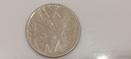 Юбилейная монета 5 франков 1992год