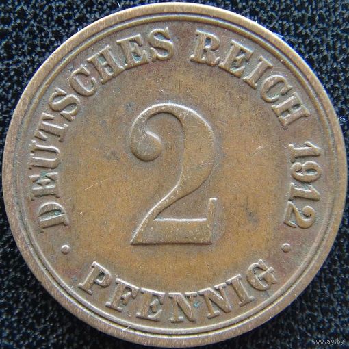 YS: Германия, Рейх, 2 пфеннига 1912A, KM# 16 (2)