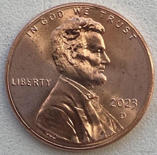 США 1 цент 2023 г. D