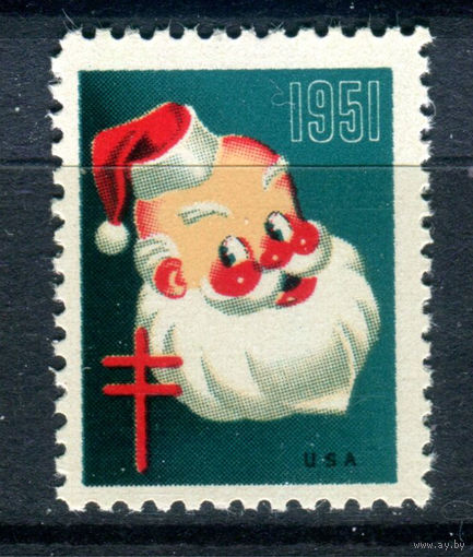 США, виньетки - 1951г. - Рождество, Новый Год. Борьба с туберкулёзом - 1 марка - MNH. Без МЦ!