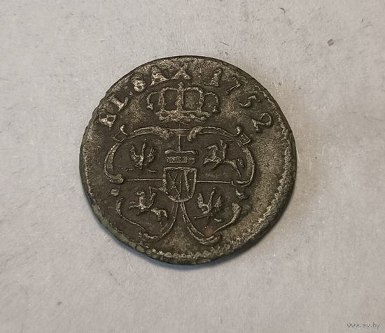 Аўгуст III Саксонскi. Солид 1752, Отличный!