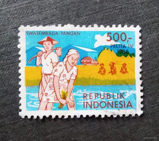 Марка Индонезия 1986 год 4-я пятилетка