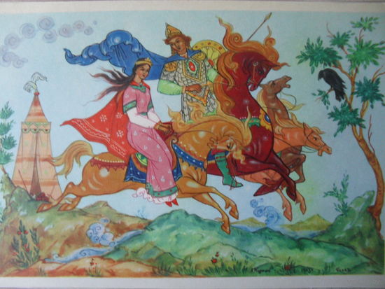 ЧИСТАЯ ОТКРЫТКА. СССР. изд. "СОВЕТСКИЙ ХУДОЖНИК". А.КУРКИН (ПАЛЕХ) "МИХАЙЛО КАЗАРИНОВ". 1965 г