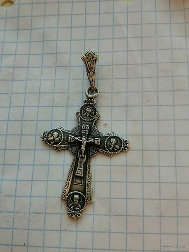 Нательный крестик серебро 925 4.2 на 3 см 4.6 г
