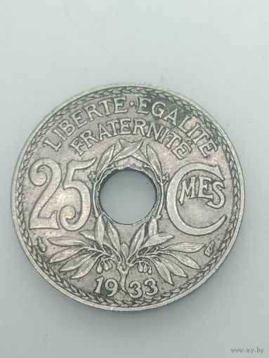Франция 25 сантимов 1924 года .