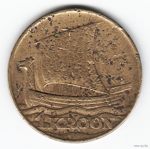 Эстония 1 крона 1934 г. Парусник Ni-Lt _состояние VF